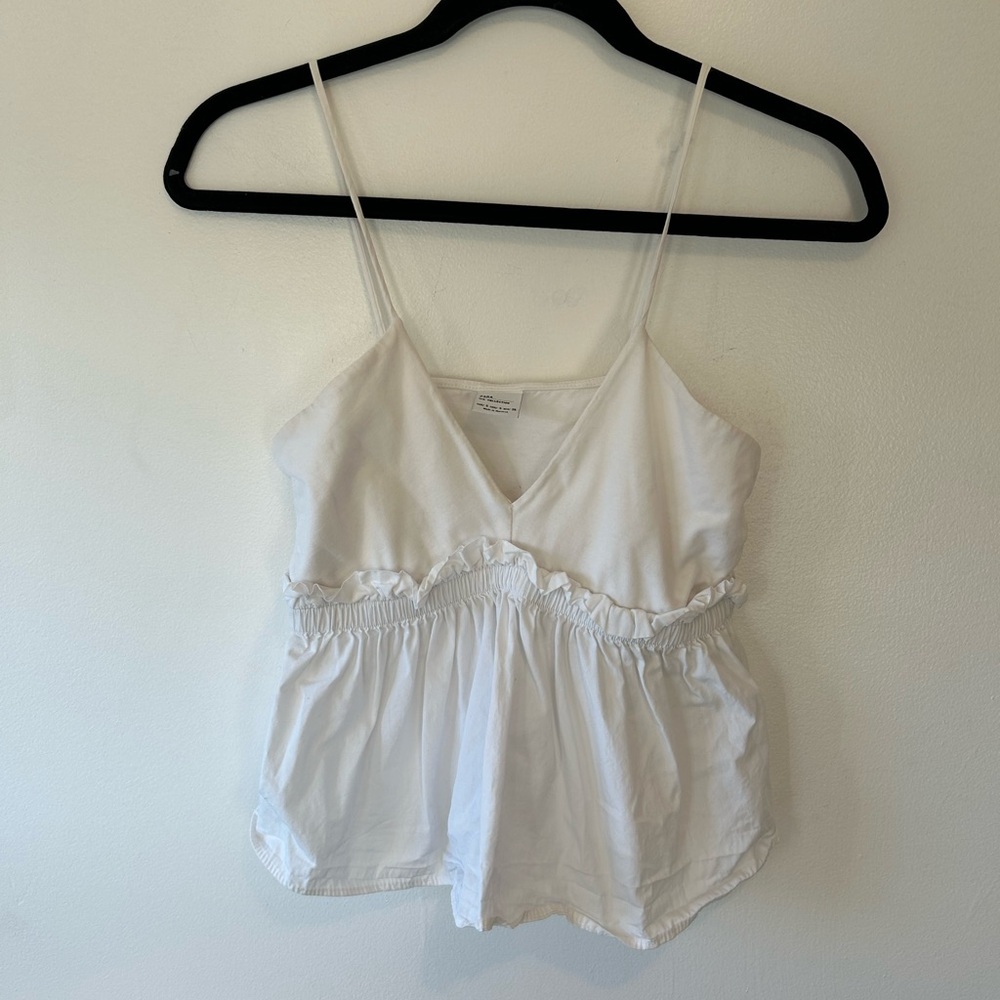Zara Flowy Tank Top in White Size S